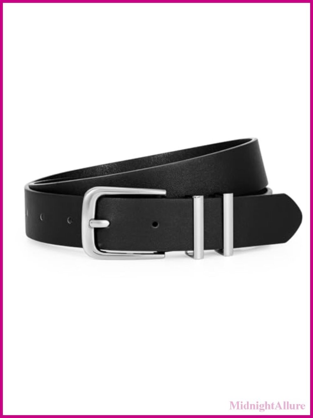Faux Leather Belt for Jeans Pants Dress with Gold Buckle
